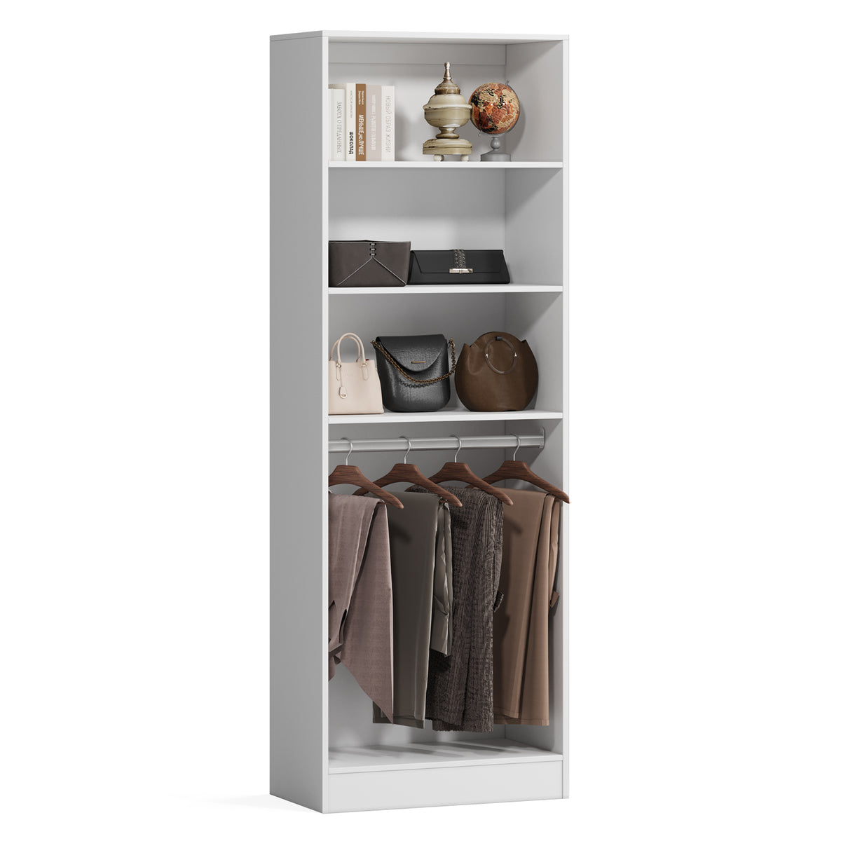 NORRI Freestanding Walk-in Open Wardrobe Closet System White