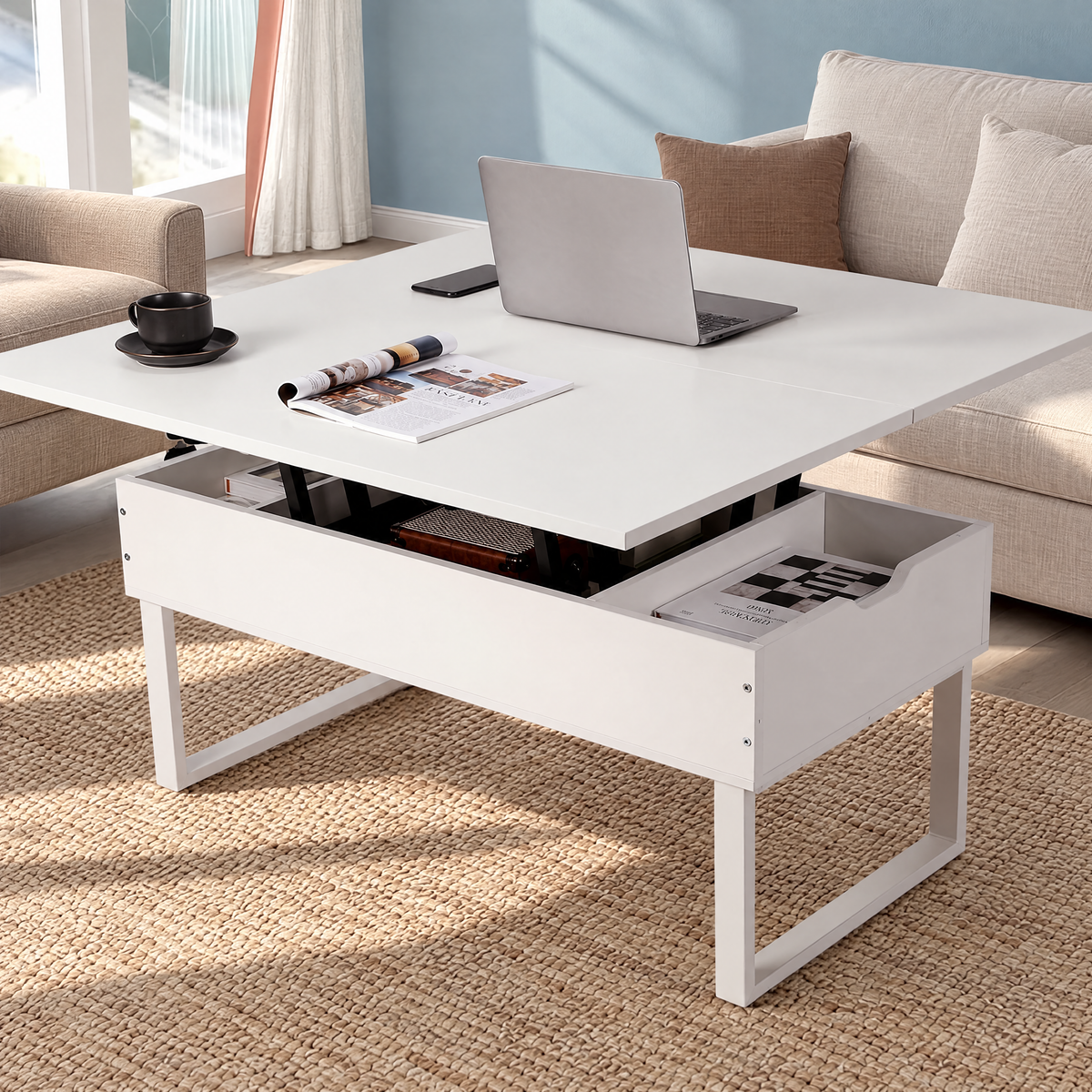 SEPA Synchronized Lift-Top Folding Coffee Table