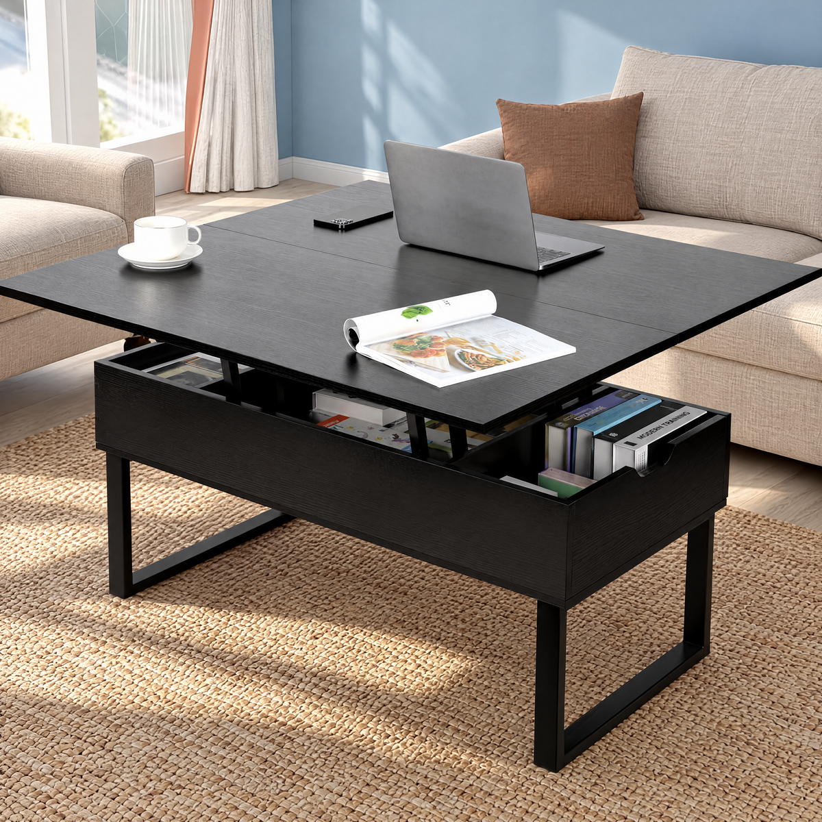 SEPA Synchronized Lift-Top Folding Coffee Table