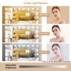 STELLIS Glass-Top Lighted Vanity Set with Magnifying Mirror