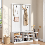 VESTORIA Hall Tree with Shoe Storage Bench & Coat Rack