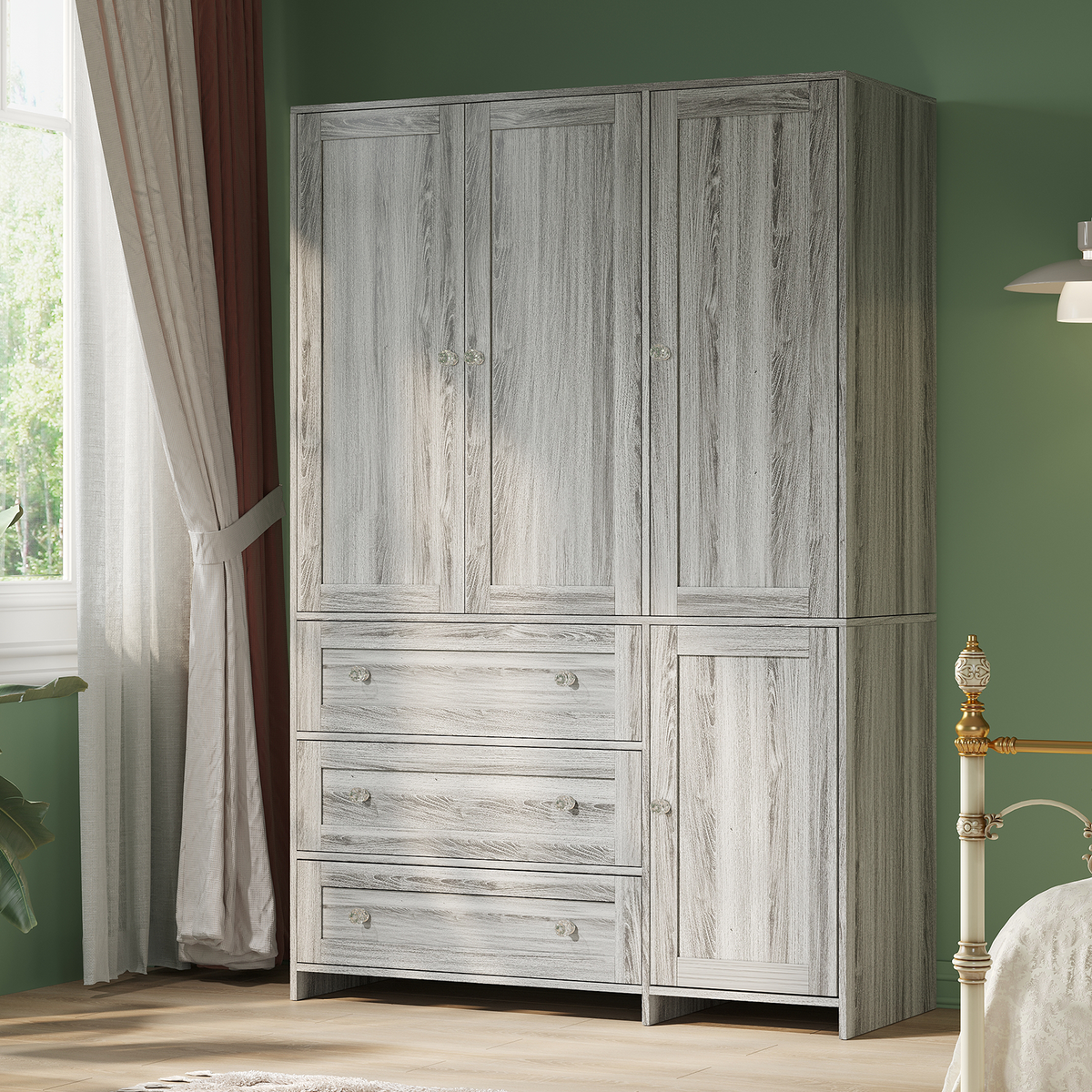 ELARA 47.3" W Mirrored Armoire Wardrobe