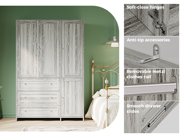 ELARA 47.3" W Mirrored Armoire Wardrobe