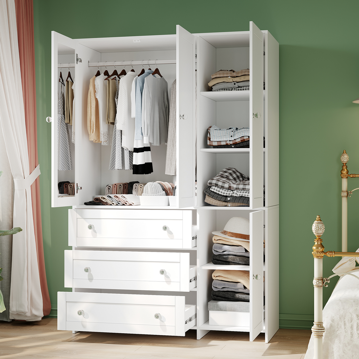 ELARA 47.3" W Mirrored Armoire Wardrobe