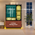 MONROE 47.3" W Mirrored Wardrobe with LED Lights