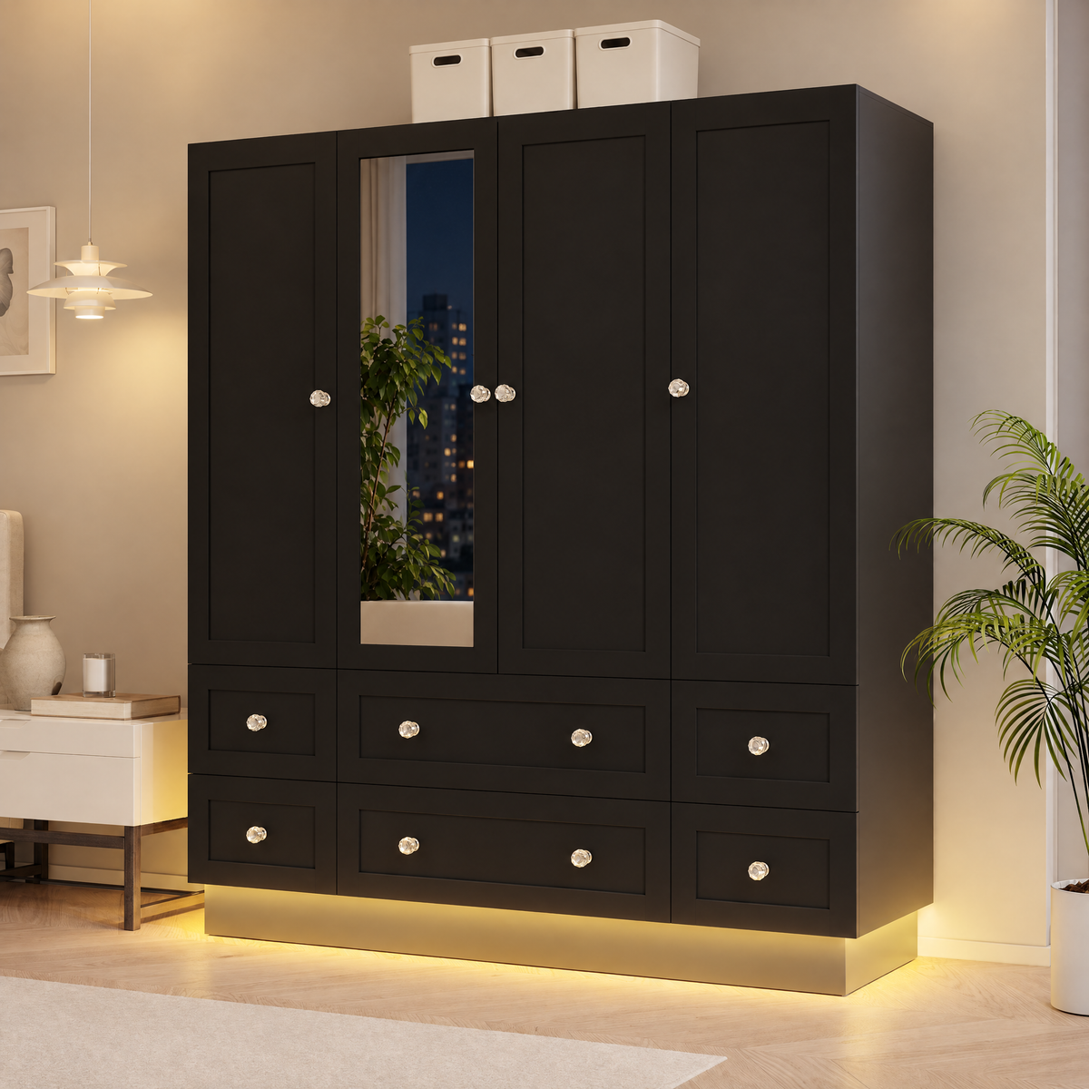 MONROE Mirrored Wardrobe with LED Lights