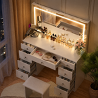 MONO 43" Vanity Desk with Lighted Mirror
