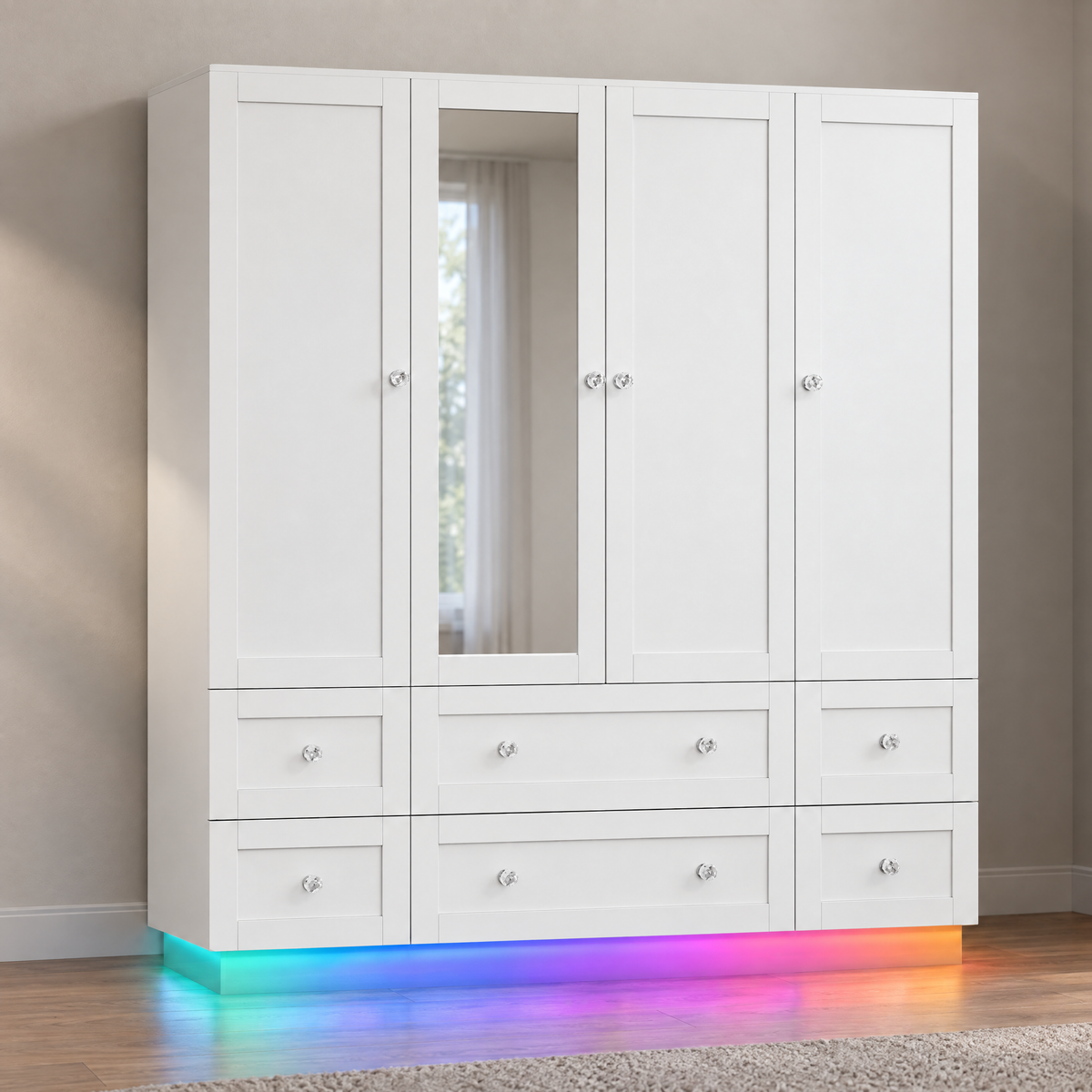MONROE Mirrored Wardrobe with LED Lights