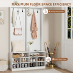 VESTORIA Hall Tree with Shoe Storage Bench & Coat Rack