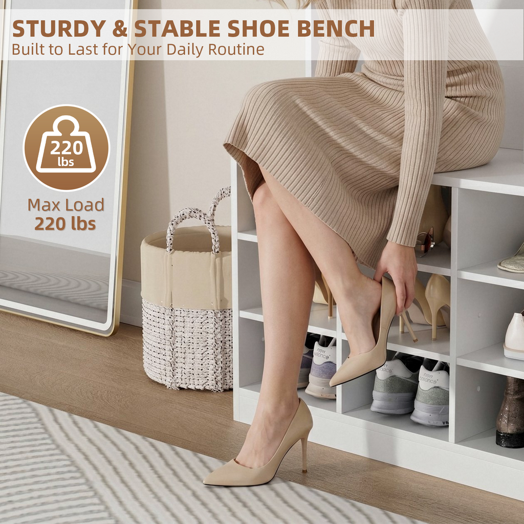 VESTORIA Hall Tree with Shoe Storage Bench & Coat Rack